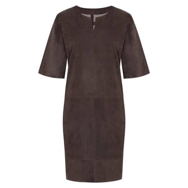 Picture of a dress suede brown