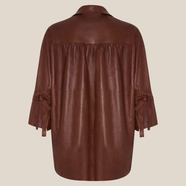 Bea leather blouses in cognac
