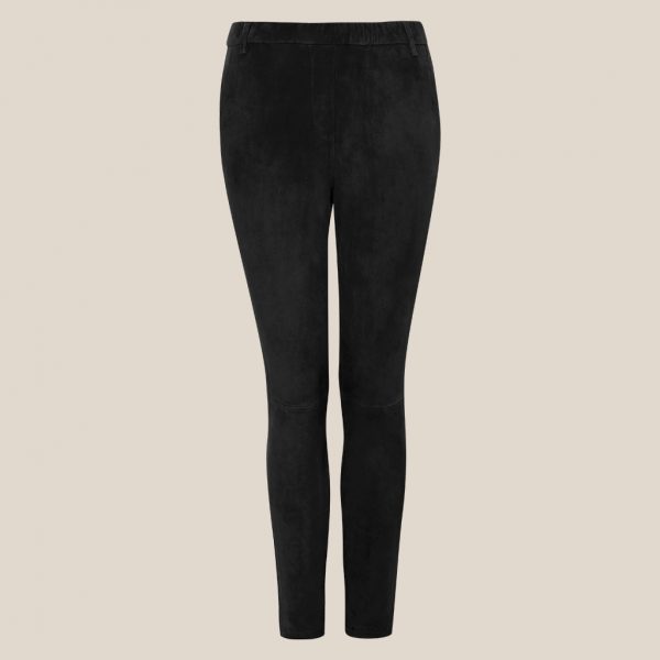 Leather pants in jogger style black