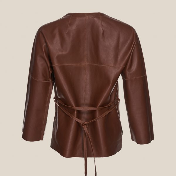 Leather jacket cognac