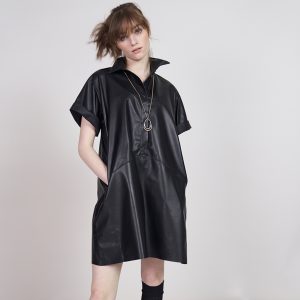 Black leather dress Alicia by Ayasse