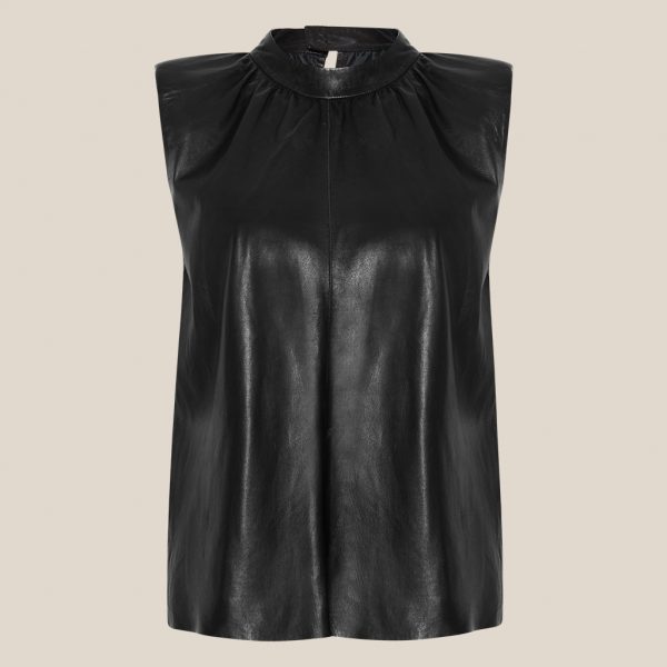 Black leather top Rubi from Ayasse
