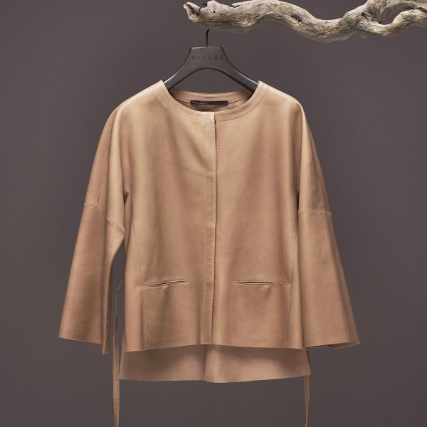 Leather jacket Catha camel by Ayasse