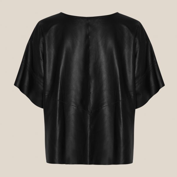 Leather T-shirt Rosa black by Ayasse
