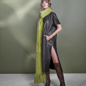 Zoe lambskin scarf in sulphur from Ayasse