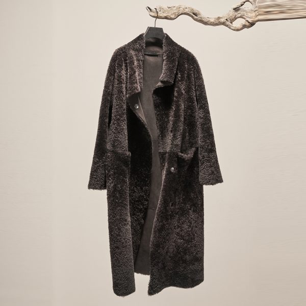 Cora lambskin coat in brown by Ayasse
