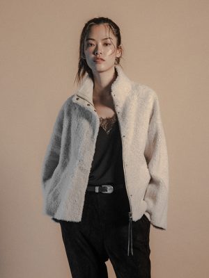 Maria lambskin jacket Ivory