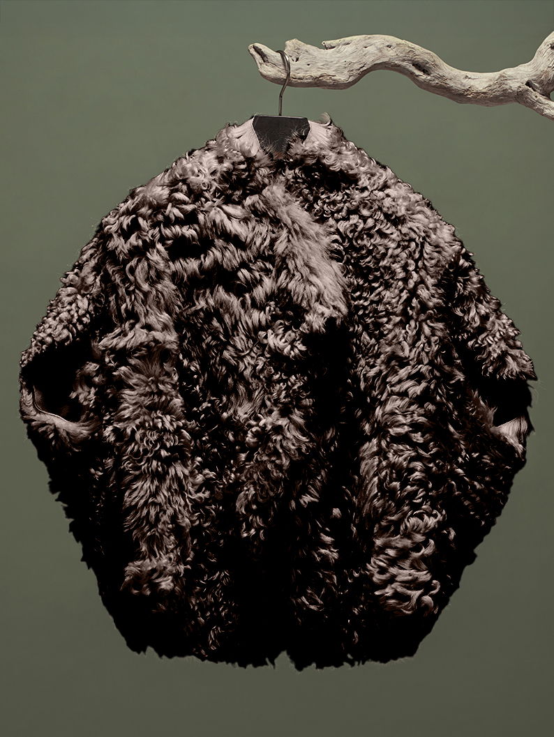 Cocoon Lammfellcape Schoko – Bild 2