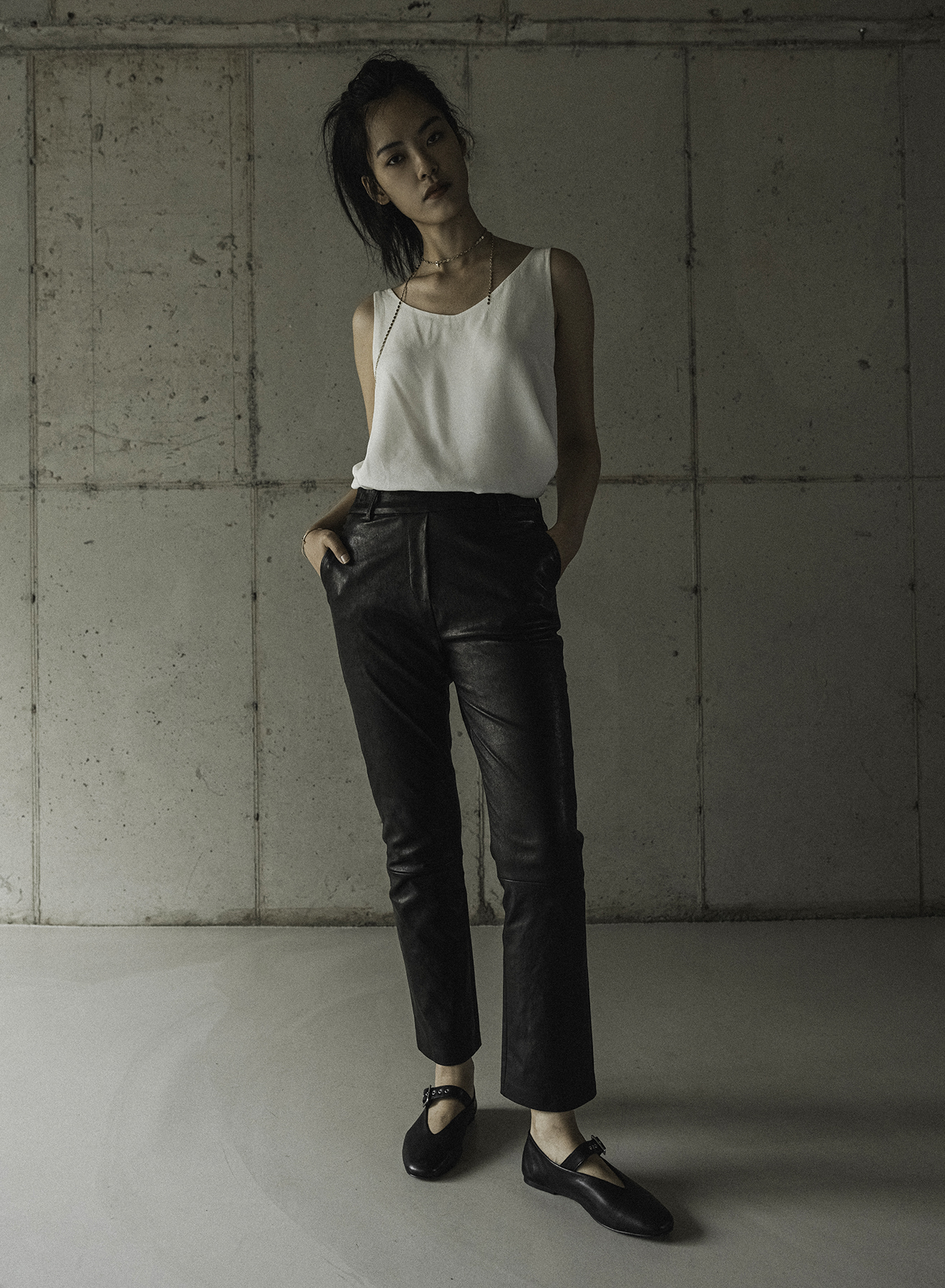 Lucy Stretch Lederhose Nappa Black